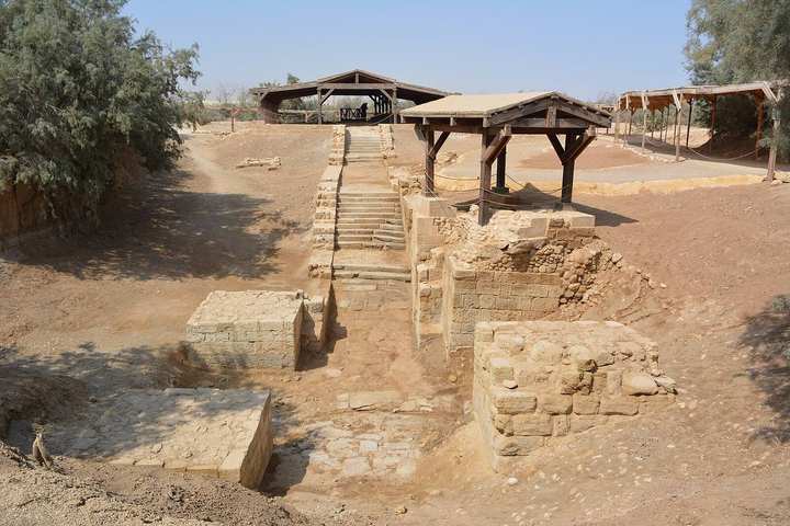 The Mantle Chapel and the baptismal pool at Al-Maghtas, part of the excavated pilgrimage site.