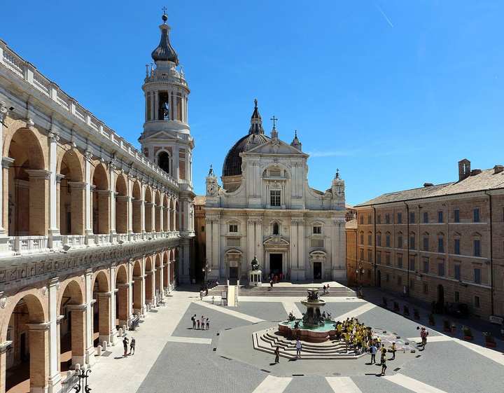 The facade of the Pontifical Sanctuary of the Holy House at Loreto.