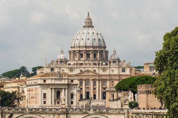 The facade of the Basilica of Saint Peter.