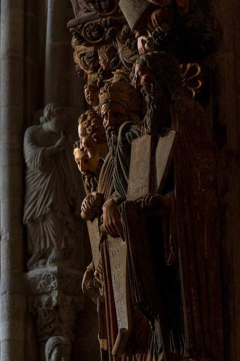 The Portico of Glory, Master Mateo's doorway of 1188, with Saint James at the centre.