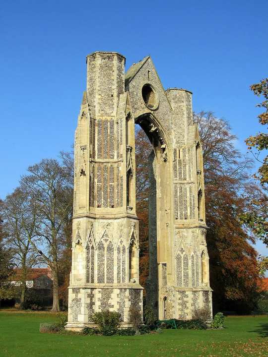 The ruins of Walsingham Priory, the site of the medieval shrine in the village.